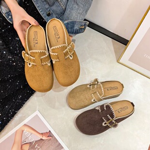 勃肯拖鞋 厚底勃肯鞋 一脚蹬懒人鞋 新款 包头半拖1558 女外穿2026春季
