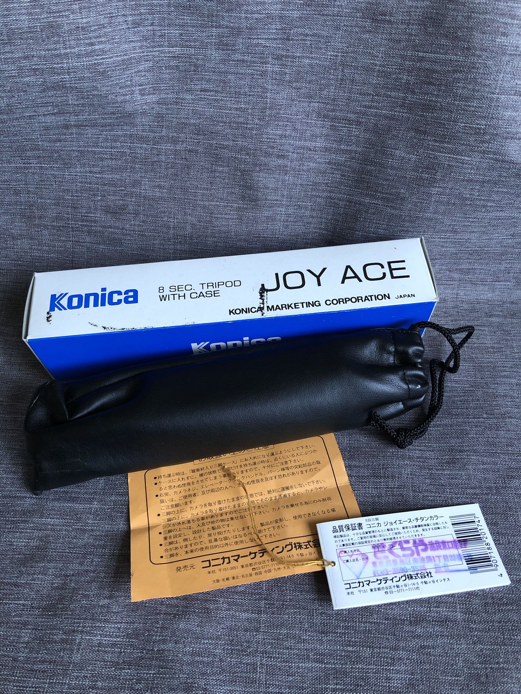 柯尼卡konica原厂joy ace折叠三脚架全新盒装带有皮套胶卷胶片