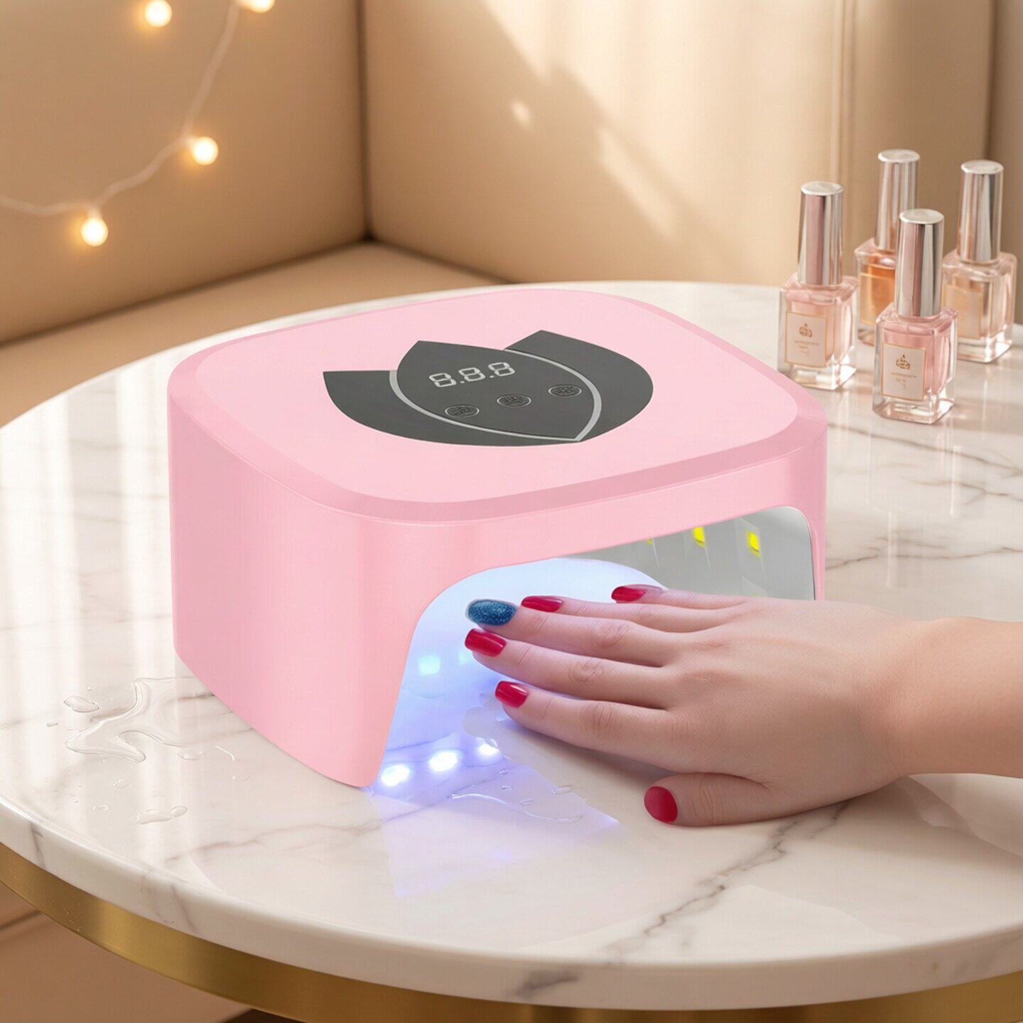 新款美甲灯迷你家用光疗机大功率烘干机烤灯led指甲烤灯智能感应