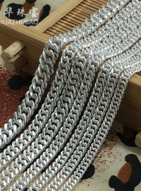 足银999马鞭链子男人纯银项链男女款银饰 日韩流行珠宝店现货包邮