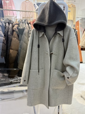 2025新款时尚百搭双面羊绒大衣女中长款韩版小个子羊毛呢外套中长