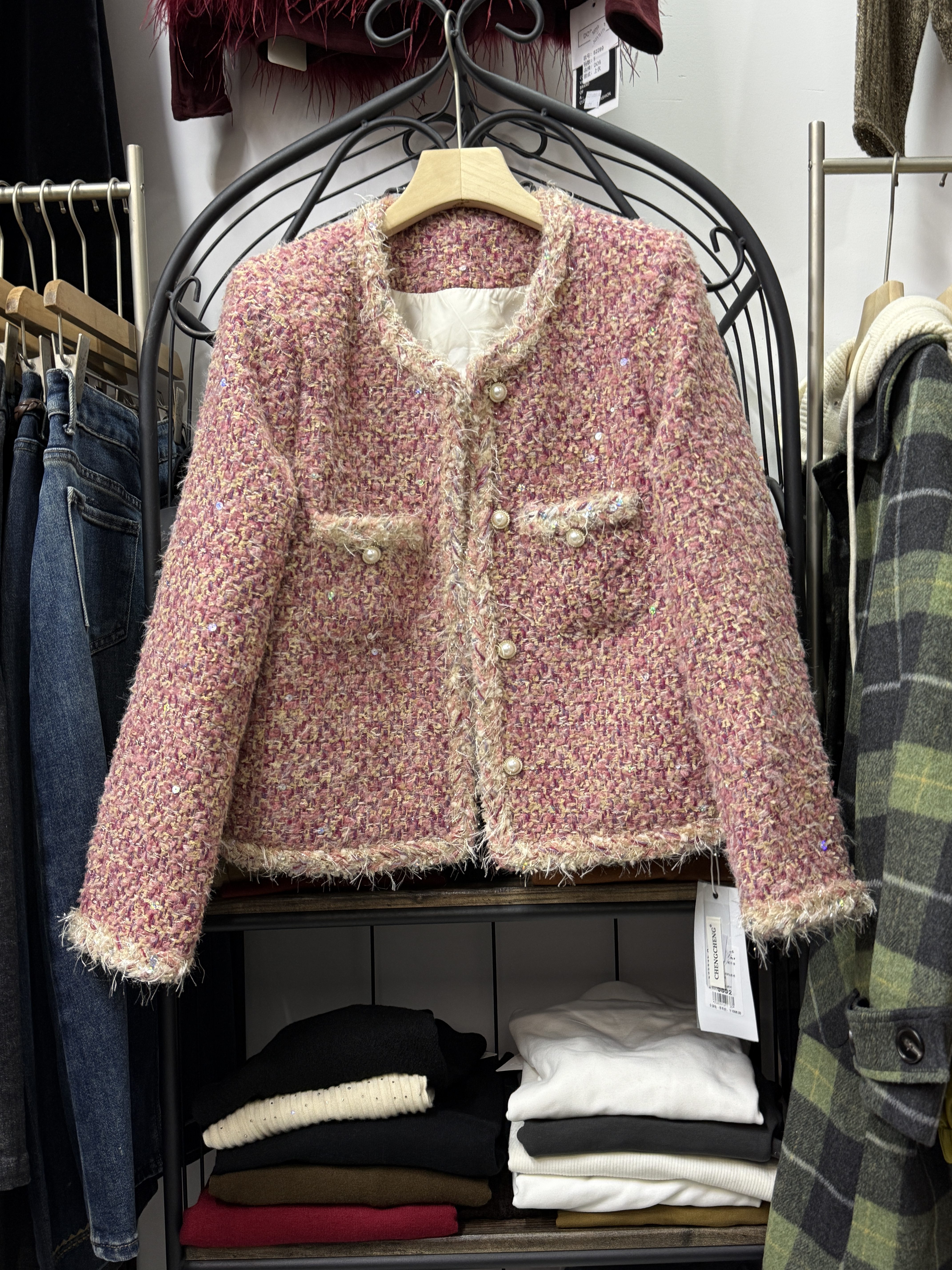 高端名媛小香风羽绒服女冬季2025新款法式轻奢加厚保暖白鸭绒外套