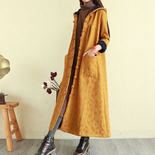 茶服女棉麻唐装风衣加绒厚外套文艺复古禅意佛系居士打坐服中国风