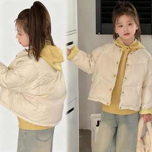 洋气90绒女孩外套保暖儿童冬装 YOJIA女童轻薄羽绒服冬季 2025新款