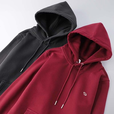 秋冬刺绣宽松加绒加厚卫衣男外套