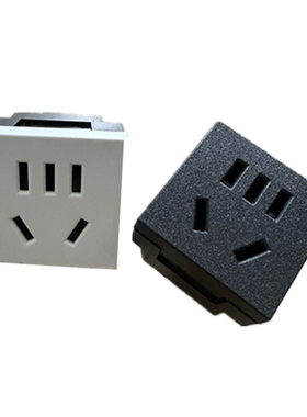 五孔两三脚通用AC电源卡扣式插座新国标孔10A嵌入式机箱桌面模块