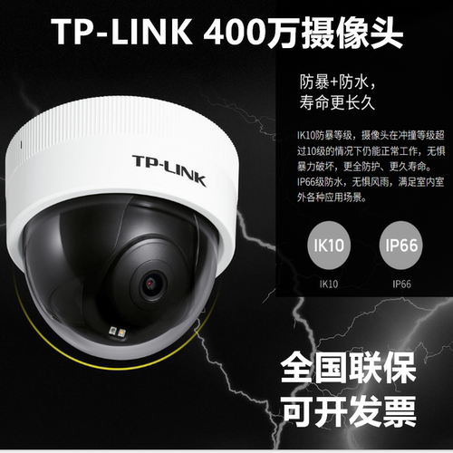 TP-LINK H.265 400万防暴云台全彩网络摄像机TL-IPC443ME-A云台版
