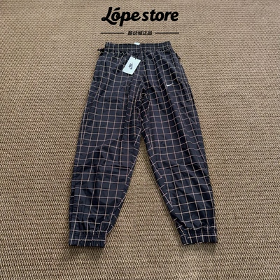 现货反光格子机能长裤