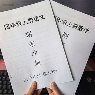 2025新版四年级语文数学上册期末冲刺21天复习每日一练练习本