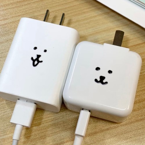 超萌可爱小熊转印贴线条卡哇伊可爱沙雕电脑水杯小贴纸防水立体