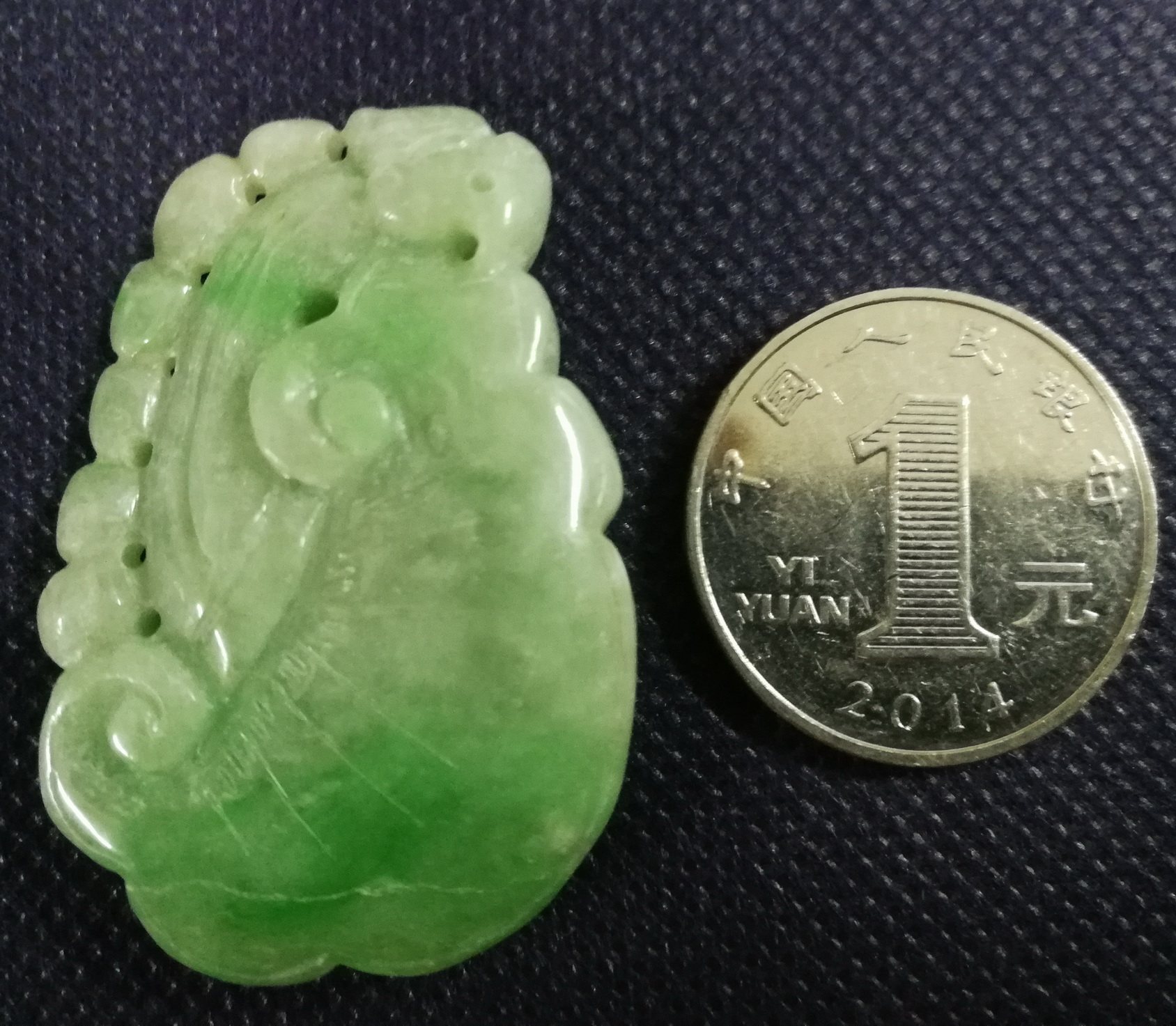天然翡翠a货如意女款吊坠缅甸