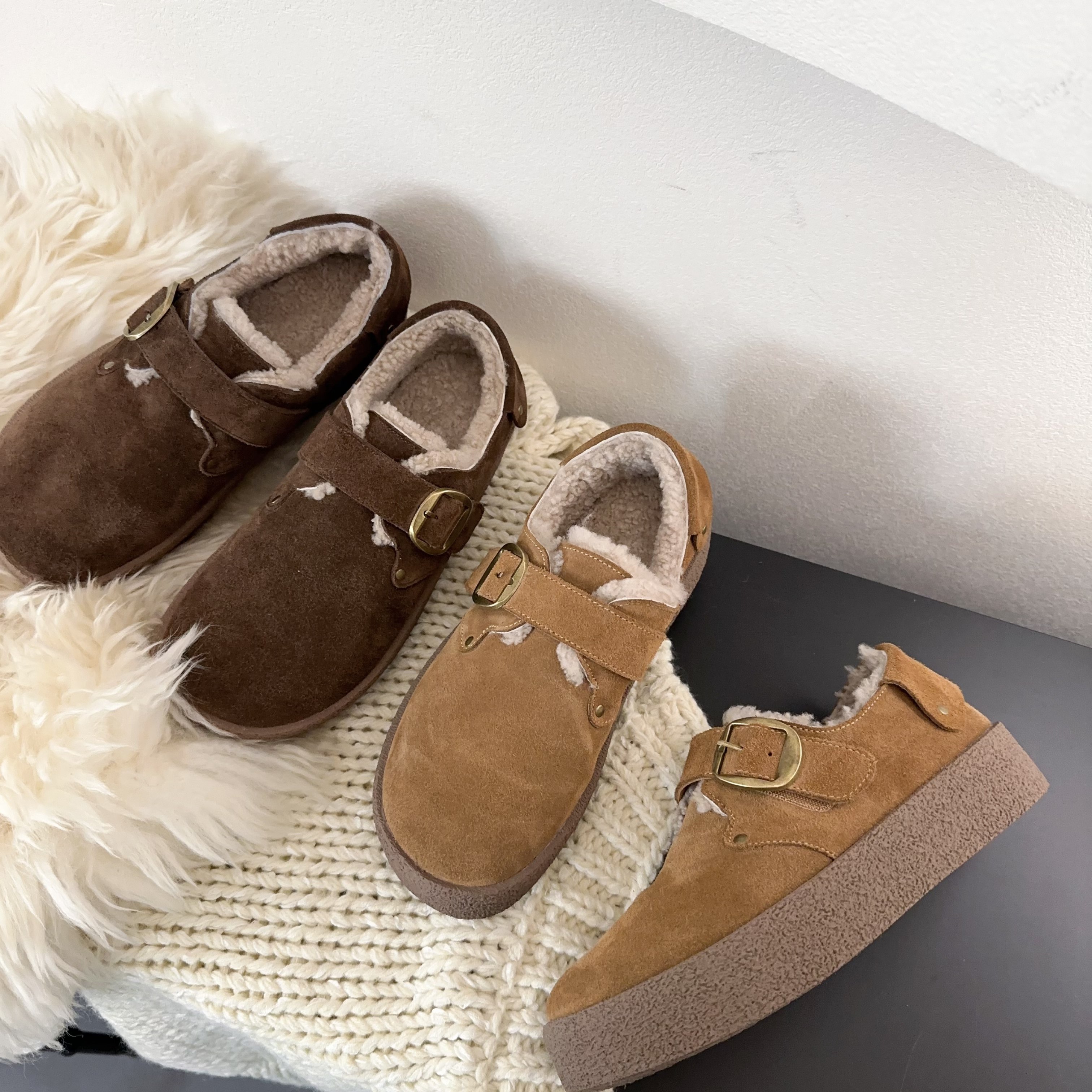 素陌冬季羊皮毛一体勃肯鞋厚底保暖棉鞋加绒休闲鞋百搭韩版5020,女鞋,勃肯鞋/软木鞋,淘宝优惠券,粉丝福利购,淘宝优惠卷