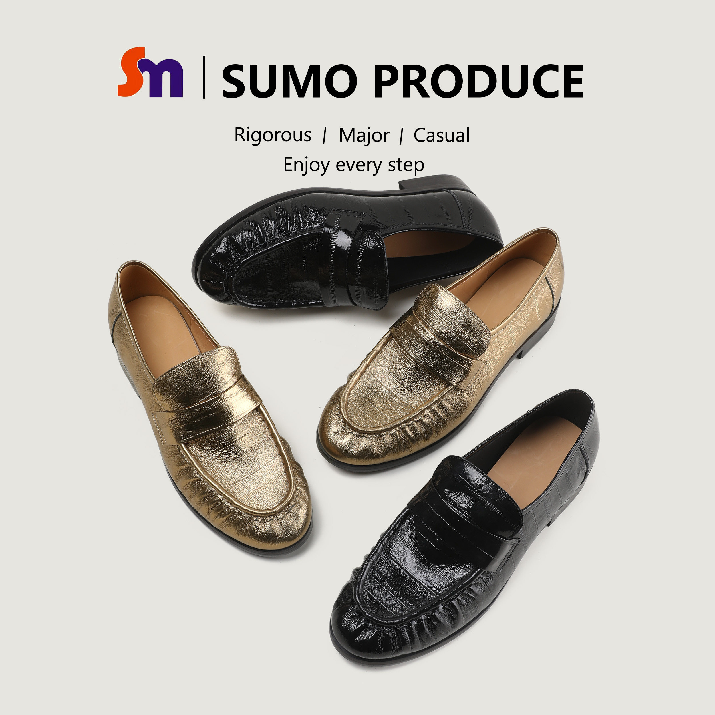 素陌春季头层牛皮鳗鱼纹乐福鞋女褶皱复古英伦百搭平底单鞋153672,女鞋,深口单鞋,淘宝优惠券,粉丝福利购,淘宝优惠卷