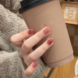 【紫杉】石手工穿戴甲显白纯欲猫眼渐变腮红光疗美甲四季流行