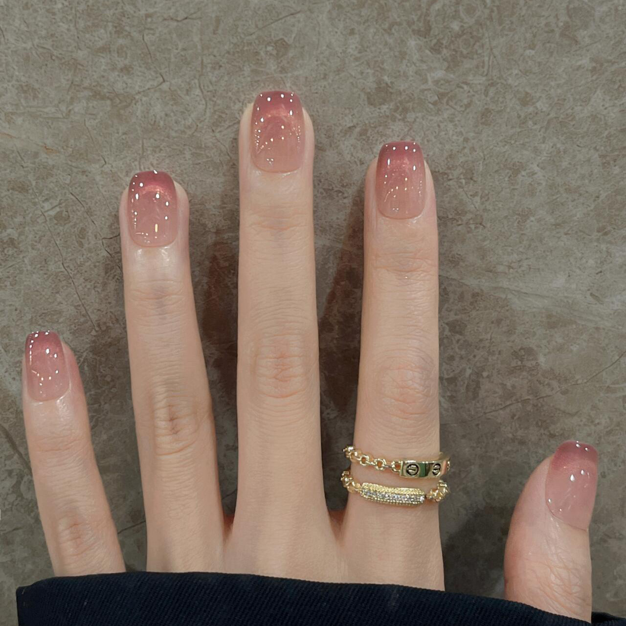 【星岩极光】手工穿戴甲显白纯欲猫眼渐变腮红光疗美甲四季流行