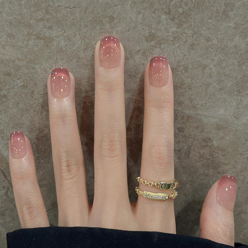 【星岩极光】手工穿戴甲显白纯欲猫眼渐变腮红光疗美甲四季流行