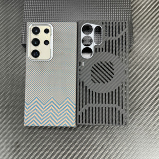 适用于三星S25UltraS23/S24Ultra锻造碳纤维手机壳全包s21+/S22凯夫拉磁吸保护套
