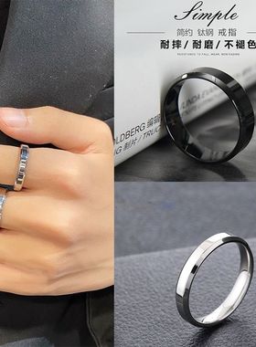 韩版钛钢戒指简单冷淡风ins不掉色男潮学生朋克百搭尾戒单身指环