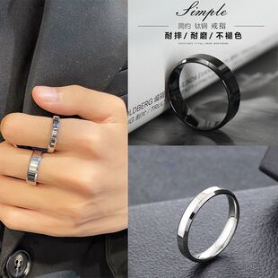 韩版 钛钢戒指简单冷淡风ins不掉色男潮学生朋克百搭尾戒单身指环