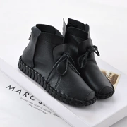 2019 booties da mới nữ đế mềm, đế mềm, đế bằng với giày đơn giản - Giày ống