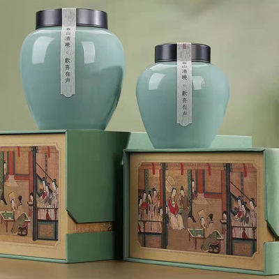 陶瓷德化小清新日式青瓷茶叶罐