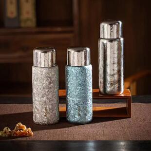 天沏闲庭纯钛保温杯闷茶杯全钛双层户外便携式水壶泡茶杯钛杯礼盒