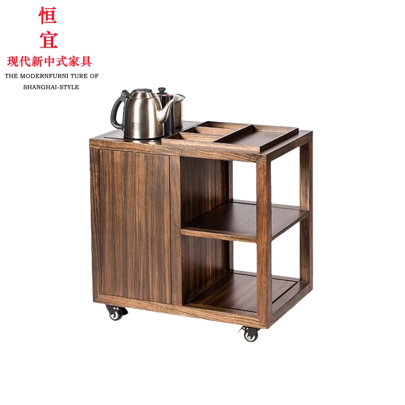 新中式爱里古夷苏木茶水柜黑檀烧水壶茶边柜君和宋檀烧水柜茶水台