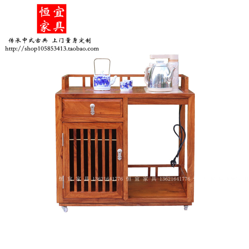 新中式红木茶桌茶水柜实木家具刺猬紫檀茶水柜花梨木茶几小型茶台