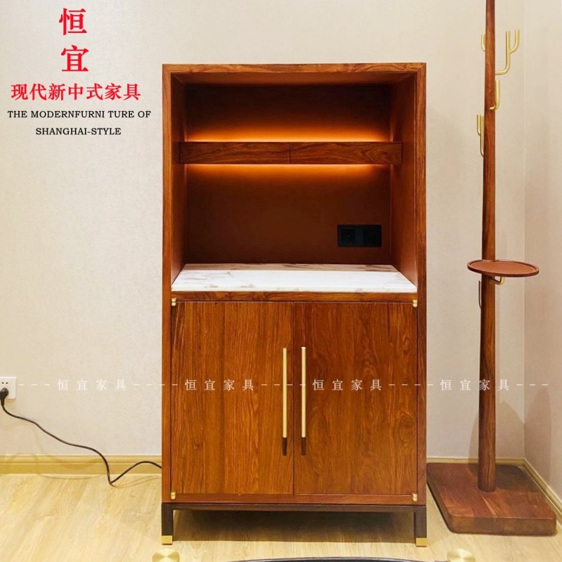 刺猬紫檀居酒柜实木家具新中式阅红木餐边柜花梨木餐厅展示柜