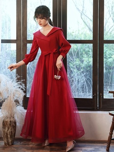 敬酒服新娘2025新款红色遮肉显瘦订婚结婚回门小个子气质宴会裙子