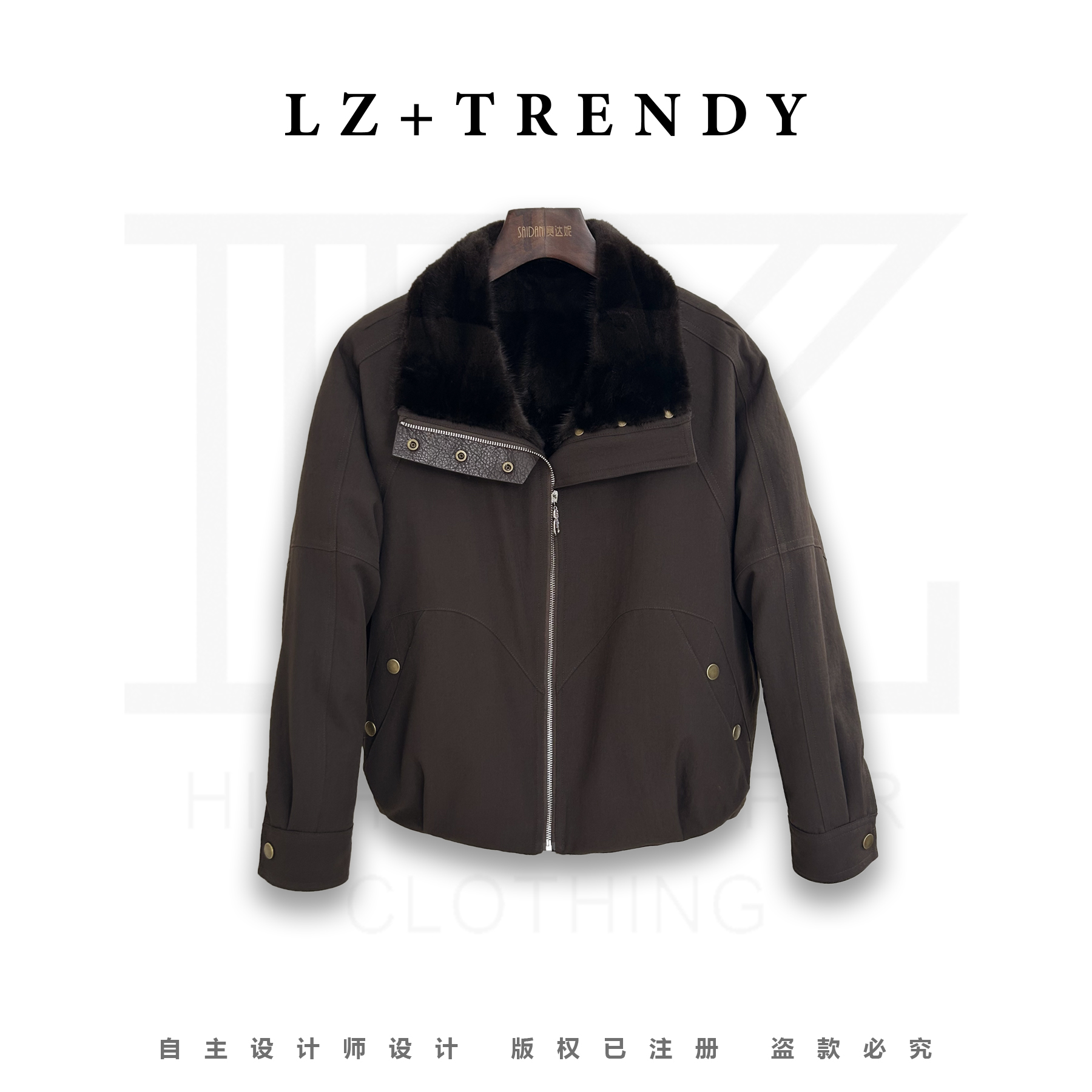 晓晓立领水貂内胆派克服女短款休闲款式皮草2025年冬季新款外套