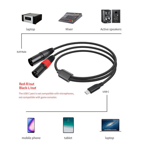 32Bti/384Khz解码/USB TYPE-C公转双卡农公立体声手机功放音频线