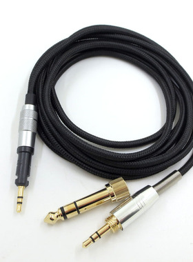 适用于老铁ATH-M50X M40X m70x头戴式黑色编织耳机音频线2.5mm头