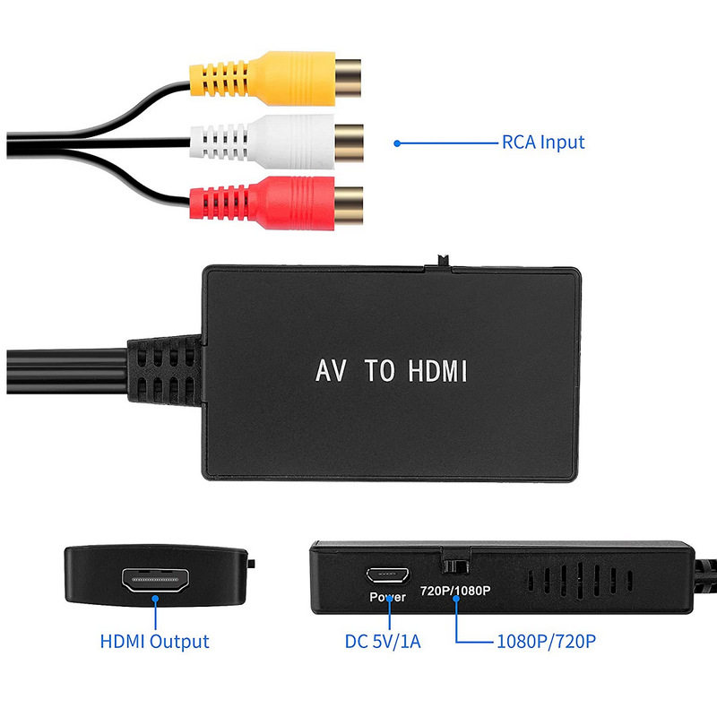 DEMINNA AV高清切换器AV转HDMI转换线 RCA转HDMI线hdmi切换器