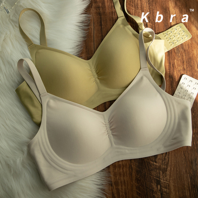 Kbra无痕裸感大胸显小内衣女