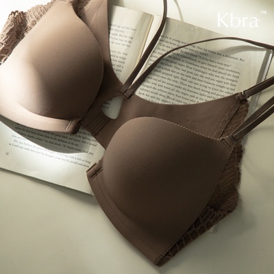 Kbra日本美背双细肩带前扣文胸