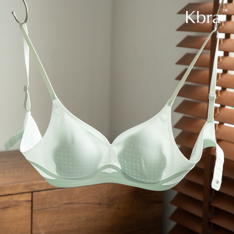 Kbra奶皮凉感大胸显小无痕内衣女