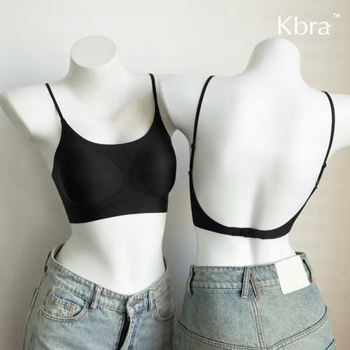 Kbra粉底液细肩带美背内衣女夏