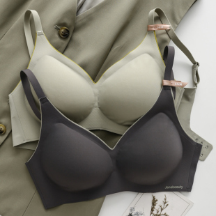 2025日本无痕固定一体杯文胸薄款 无痕无钢圈内衣女 聚拢光面一片式