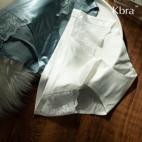 Kbra法式缎面蕾丝内裤女