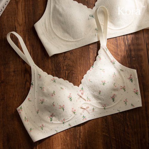 Kbra甜美碎花内衣女无痕