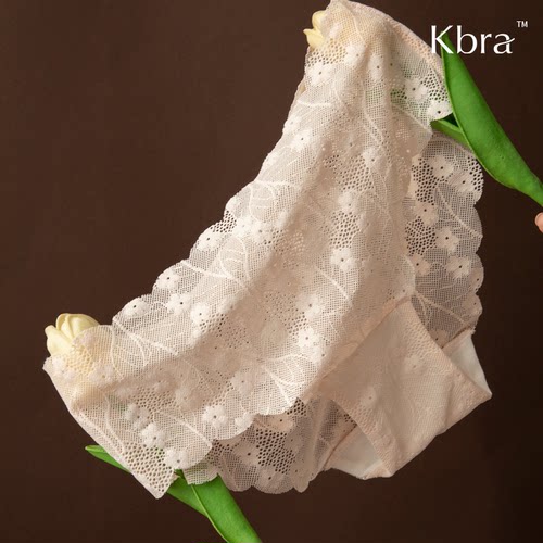 Kbra【3条】法式碎花蕾丝内裤女