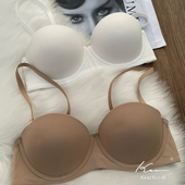 日本防下垂有软钢圈调整型1 2半杯内衣女无痕光面小胸聚拢文胸罩