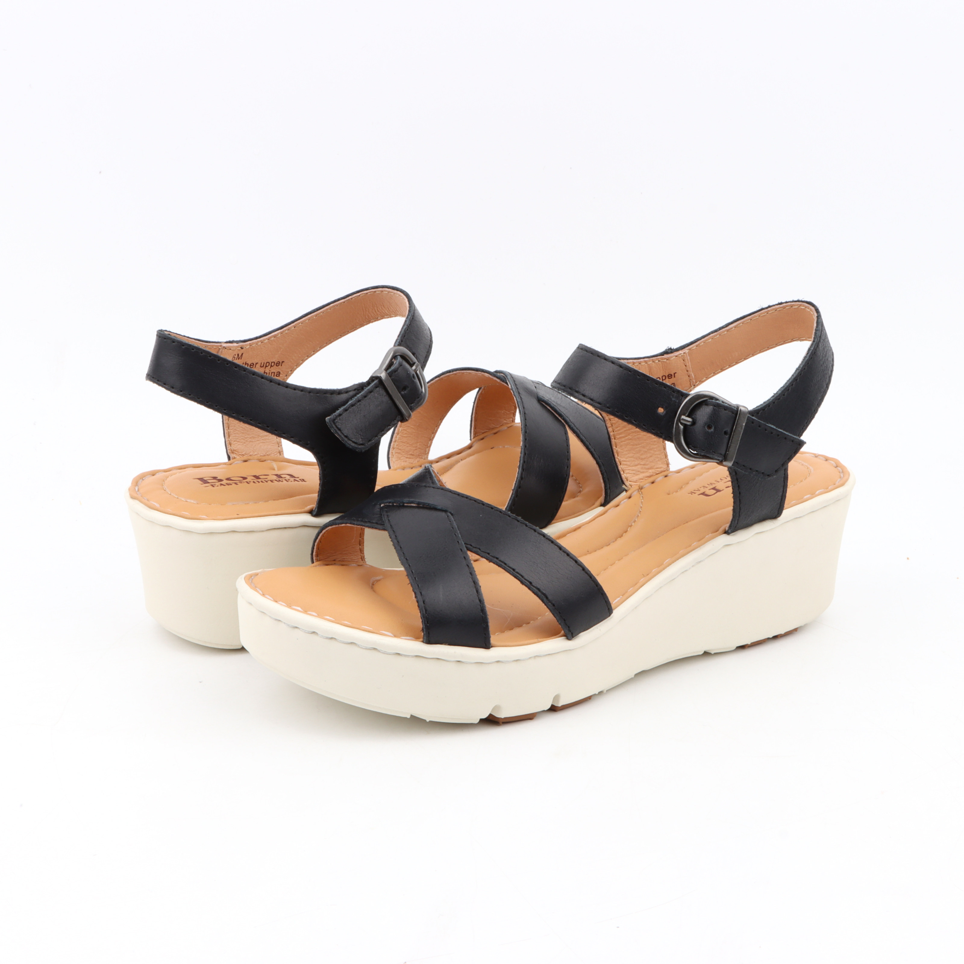 足弓支撑真皮外贸手工气垫凉鞋舒适减震厚底交叉露趾大码凉鞋女夏