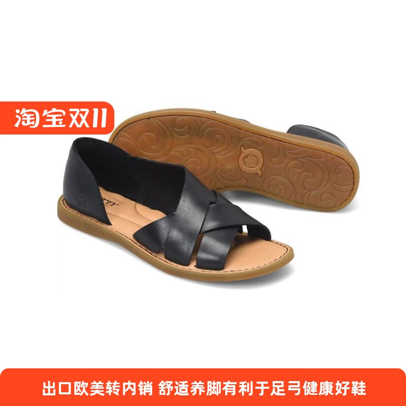 BORN足弓支撑时尚休闲平底凉鞋