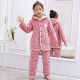 冬季 儿童睡衣夹棉男童女童加厚宝宝法兰绒男孩家居服女孩珊瑚绒棉