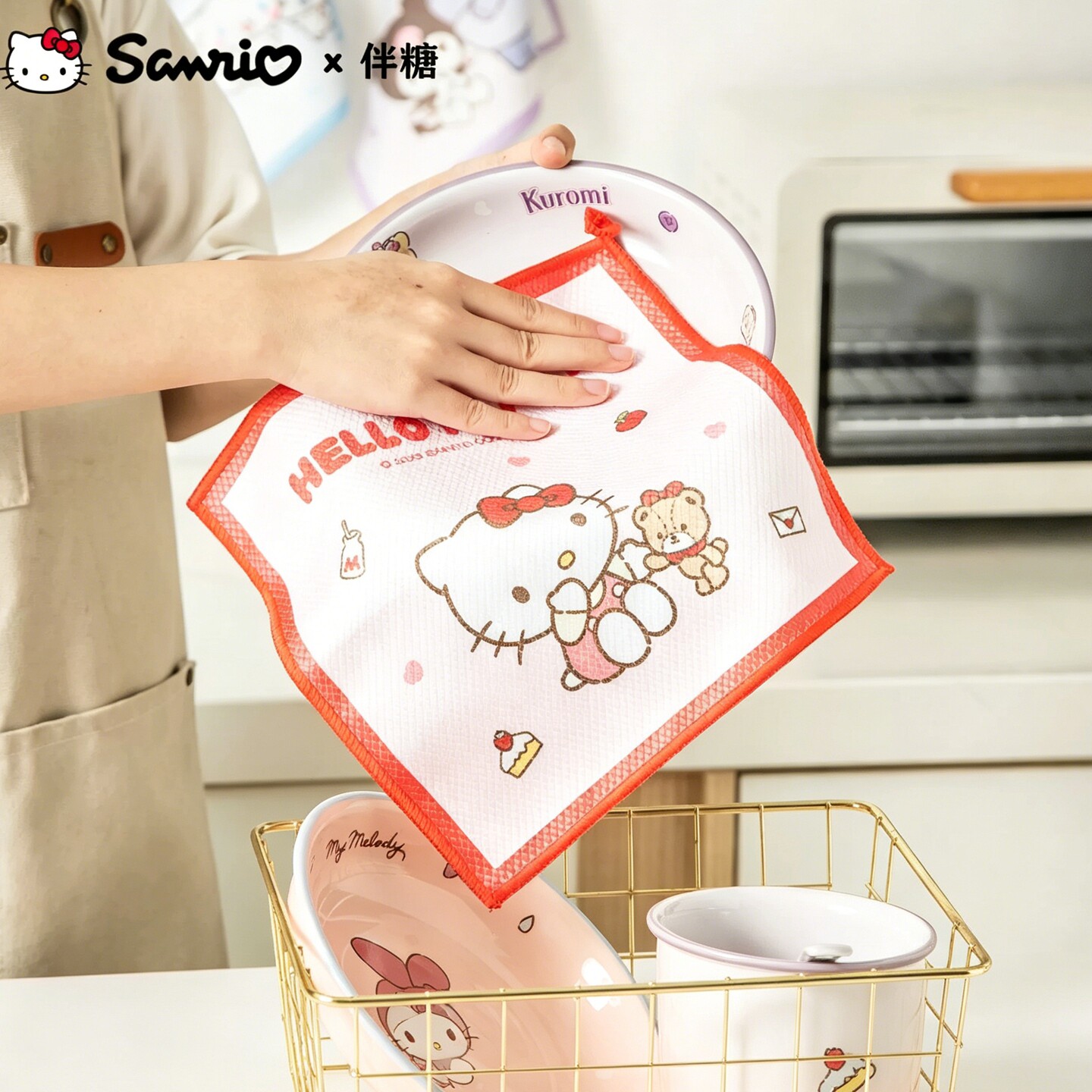 可爱卡通hellokitty三丽鸥鱼鳞抹布洗碗擦布吸水擦玻璃厨房清洁布