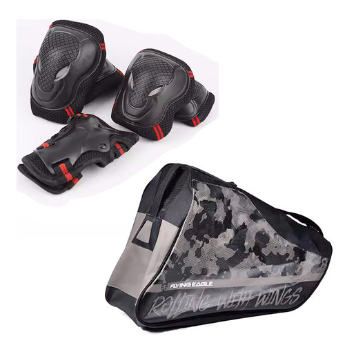 轮滑护具火星人牛头运动护具cebot护具轮滑提包单肩包