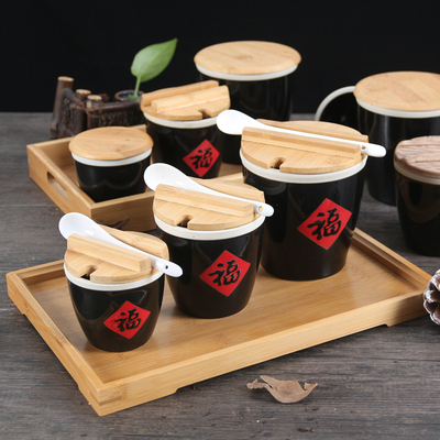 陶瓷陶瓷小缸迷你餐桌摆件调味罐