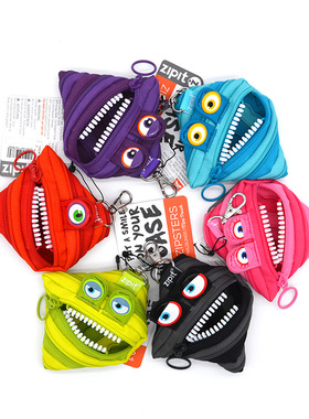 ZIPIT大眼仔怪兽零钱袋卡通拉链包钥匙耳机收纳小挂包创意礼物S